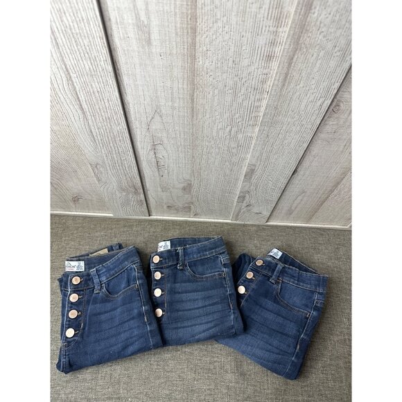 Jordache Other - Lot of 3 Jordache Super Skinny Girls Blue Jeans Size 12 Button Fly Stretch Denim
